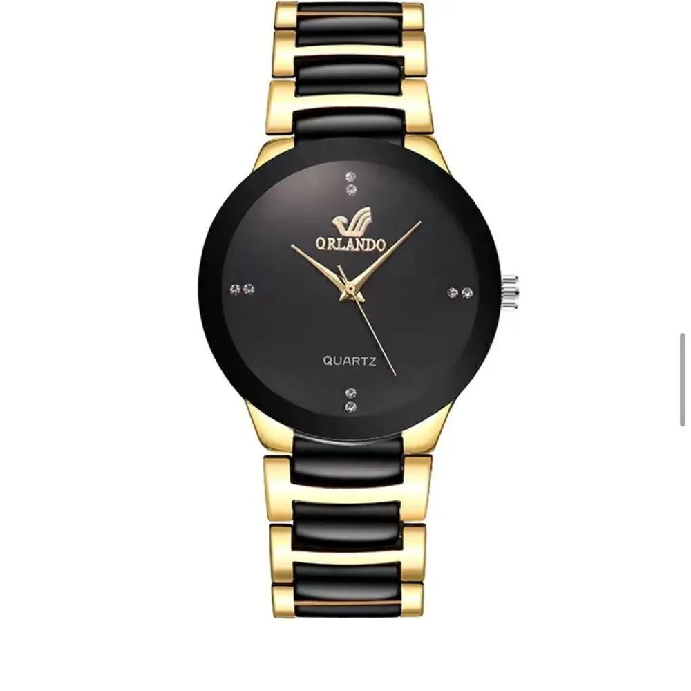 Steel band Couples matching Quartz watches.